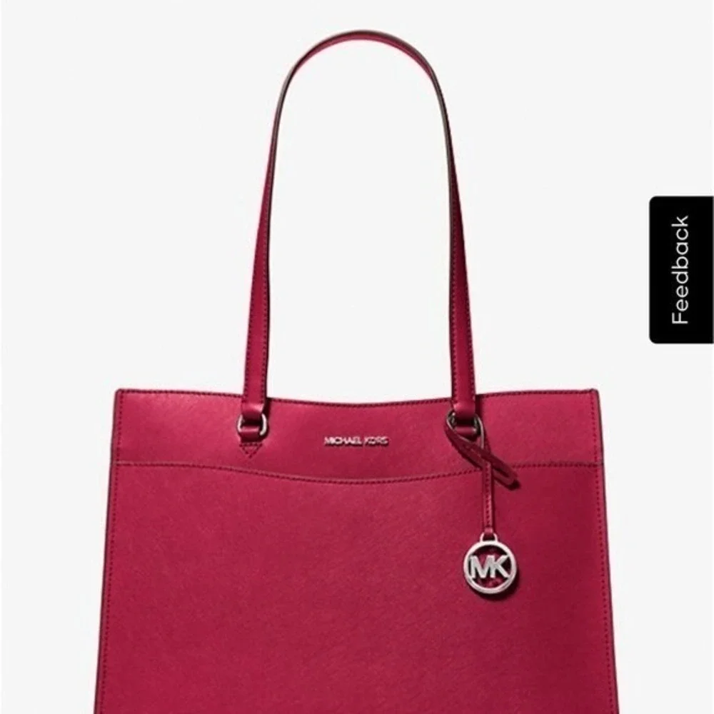 Michael Kors Red Tote‎ Bag with Structured Design - Picture 13 of 16